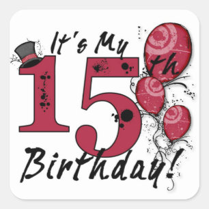 Es ist mein 15. Geburtstag Grunge Ballon Aufkleber