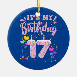 Es ist mein 17. Geburtstagsmädchen Doughnut Happy  Keramik Ornament