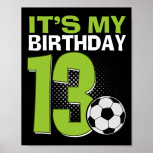 Es ist mein 1. Geburtstag Junge Fußball 1 Jahr alt Poster