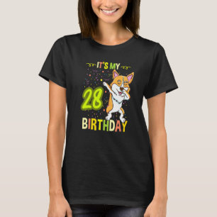 Es ist mein 28. Geburtstag Dabbing Corgi T-Shirt