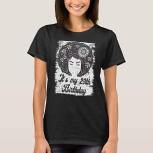 Es ist mein 29. Geburtstag schwarzer Afro-Girl zum T-Shirt