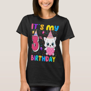 Es ist mein 3. Geburtstag Girl Cat Herzlichen Glüc T-Shirt