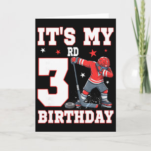 Es ist mein 3. Geburtstag Junge Eishockey Dabbing Karte