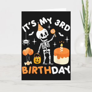 Es ist mein 3. Geburtstag-lustiges Halloween-Skele Karte