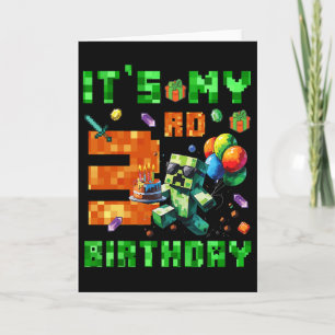 Es ist mein 3. Geburtstag Pixel-Nummer Videospiel  Karte