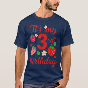 Es ist mein 3. Geburtstag Süße Erdbeeren-Themen-Ge T-Shirt