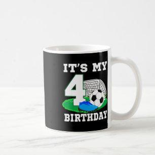 Es ist mein 4. Geburtstag Fußball 4. Party Junge  Kaffeetasse