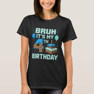 Es ist mein 4. Geburtstag Game Pixel Boy Lustiger  T-Shirt
