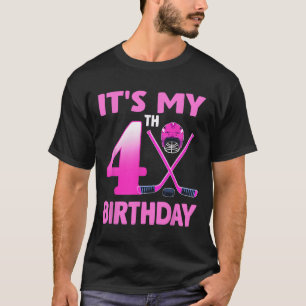 Es ist mein 4. Geburtstag Mädchen Eishockey 4 Jahr T-Shirt