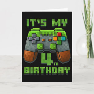 Es ist mein 4. Geburtstag Shirt Gamer Video Pixel  Karte