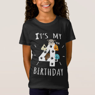 Es ist mein 4. Geburtstagshund Lover Thema 4 Jahre T-Shirt