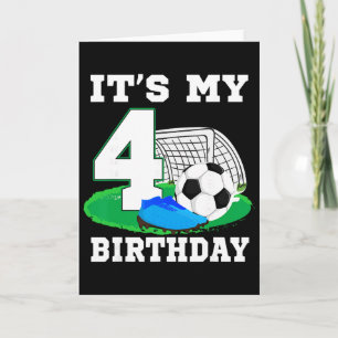 Es ist mein 4-jähriger Geburtstag Fußball 4. Party Karte