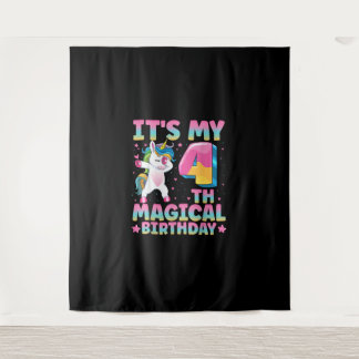 Es ist mein 4. magisches Geburtstagsunikorn 4 Jahr Wandteppich