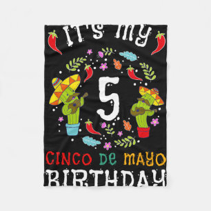 Es ist mein 5. Geburtstag Cinco De Mayo Schnurrbar Fleecedecke