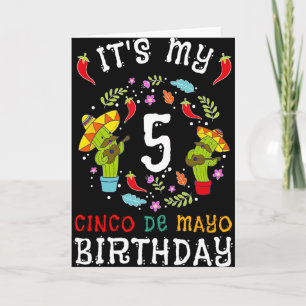 Es ist mein 5. Geburtstag Cinco De Mayo Schnurrbar Karte