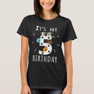 Es ist mein 5. Geburtstag Hund Lover Thema 5 Jahre T-Shirt