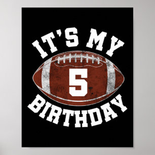 Es ist mein 5. Geburtstag Junge 5 Jahre alter Fußb Poster