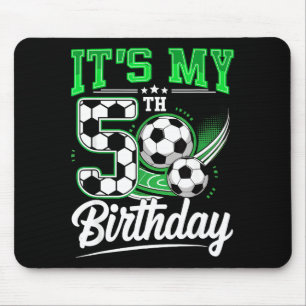 Es ist mein 5. Geburtstag Junge Fußball 5 Jahre al Mousepad