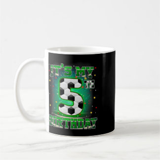 Es ist mein 5. Geburtstag Jungen Fußball 5 Jahre a Kaffeetasse