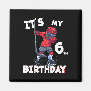 Es ist mein 6. Geburtstag 6 Jahre alte Eishockey-G Magnet
