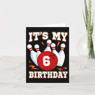 Es ist mein 6. Geburtstag Bowling Thema 6 Jahre al Karte