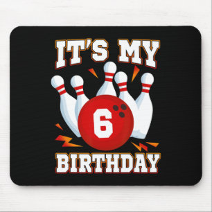 Es ist mein 6. Geburtstag Bowling Thema 6 Jahre al Mousepad