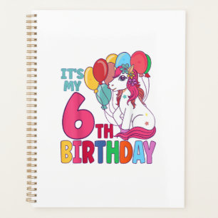 Es ist mein 6. Geburtstag Einhorn Jungen Mädchen K Planer
