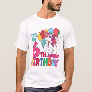 Es ist mein 6. Geburtstag Einhorn Jungen Mädchen K T-Shirt
