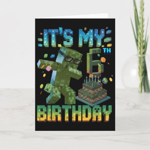 Es ist mein 6. Geburtstag Gamer Pixel Number Gebur Karte