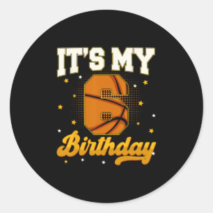 Es ist mein 6. Geburtstag Sketll Junge 6 Jahre alt Runder Aufkleber