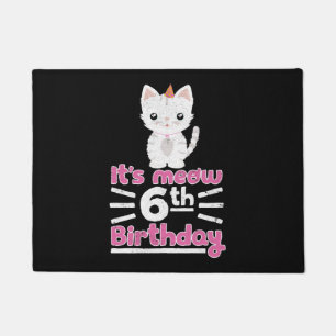 Es ist mein 6. Geburtstag! Süßes Geschenk Kätzchen Fußmatte