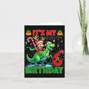 Es ist mein 6. Geburtstag Weihnachten Rentier Reit Karte