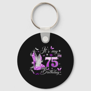 Es ist mein 75. Geburtstag Rosa 75 Jahre alt Gebur Schlüsselanhänger