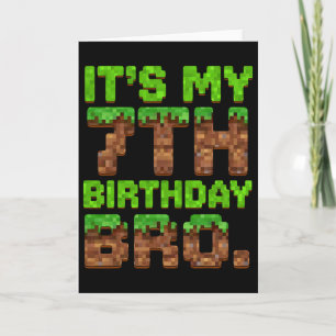 Es ist mein 7. Geburtstag Bro Pixel Game Lustiger  Karte