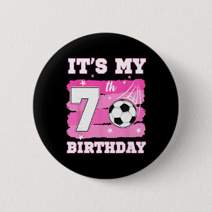 Es ist mein 7. Geburtstag Fußball Thema 7 Jahre al Button
