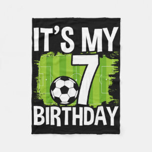 Es ist mein 7. Geburtstag Junge Fußball 7 Jahre al Fleecedecke