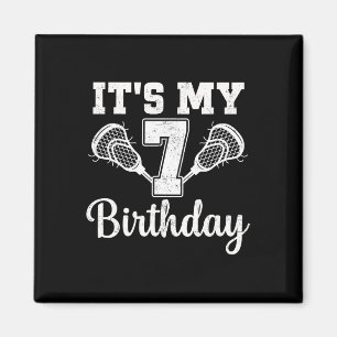 Es ist mein 7. Geburtstag Lacrosse 7 Jahre alt Geb Magnet