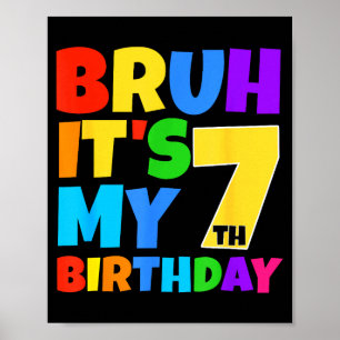 Es ist mein 7. Geburtstag Lustige 7 Jahre alte Par Poster
