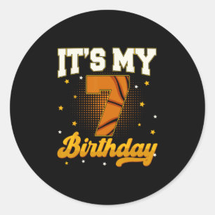 Es ist mein 7. Geburtstag Sketll Junge 7 Jahre alt Runder Aufkleber