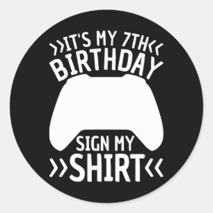 Es ist mein 7. Geburtstag Unterschreiben Mein Shir Runder Aufkleber