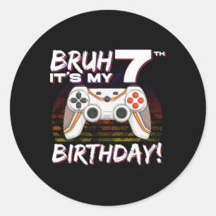 Es ist mein 7. Geburtstagsvideospiel 7. Geburtstag Runder Aufkleber