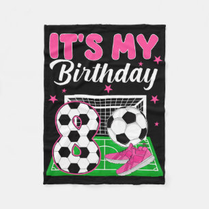 Es ist mein 8. Fußball-Geburtstag Fußballparty 8 J Fleecedecke