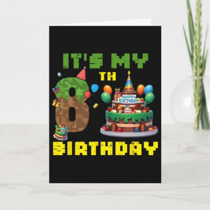 Es ist mein 8. Geburtstag Junge Bday Party Videosp Karte