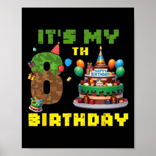 Es ist mein 8. Geburtstag Junge Bday Party Videosp Poster