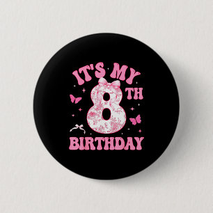 Es ist mein 8. Geburtstag Nk Coquette Schleife 8 J Button