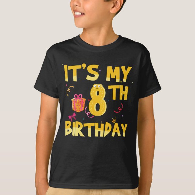 Es ist mein 8. Geburtstag T-Shirt (Vorderseite)