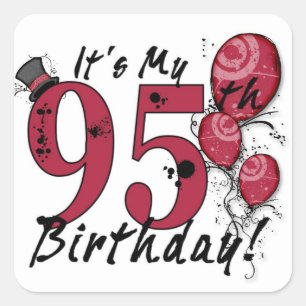 Es ist mein 95. Geburtstag Grunge Ballon Aufkleber