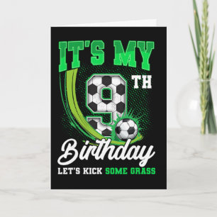Es ist mein 9. Fußball-Geburtstag Junge Lustig 9 J Karte