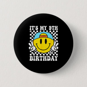 Es ist mein 9. Geburtstag 9 Jahre alte Jungen Bruh Button