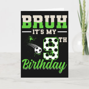 Es ist mein 9. Geburtstag Junge Fußball Fußll 9 Ja Karte